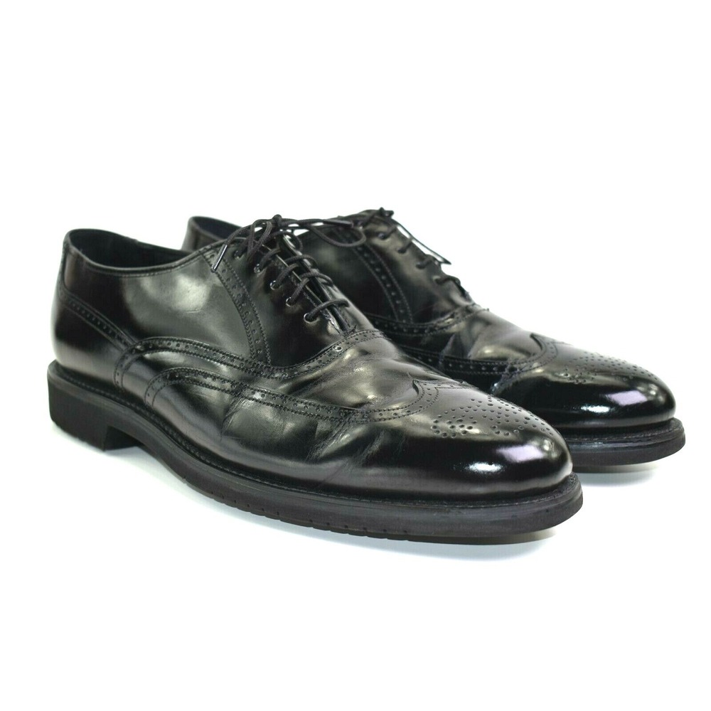 ET Wright Men's Black Dress‎ Brogue Leather Shoes Wing Tip Oxford Size 11.5 B